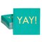 50 Pack Teal Paper Napkins with Gold Foil YAY for Party Supplies (3-Ply, 5 x 5 In)